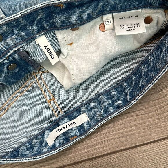 GRLFRND Cindy Button-Fly Distressed Blue Jean Cut Off‎ Shorts Size 28 - Picture 8 of 13